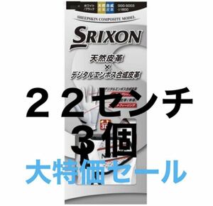 ３個　２２センチ　【大特価】　スリクソン ゴルフ　グローブ　ホワイト SRIXON 左手用 　GGG-S003