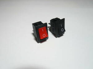  small locker switch 15×10.5mm red . black 2 piece set *