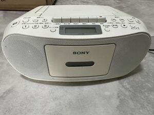  SONY ソニー CDラジカセ カセットデッキ CFD-S50 ラジオ オーディオ 本体 ホワイト　通電、動作確認済　傷、汚れあり 80サイズ
