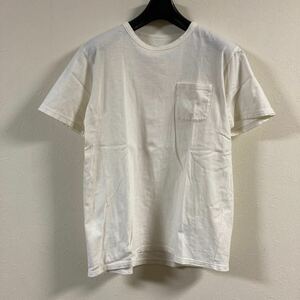 ラフアンドラゲッド rough&rugged Tシャツ Lサイズクルーネック 白 半袖 ポケット 無地 生成り