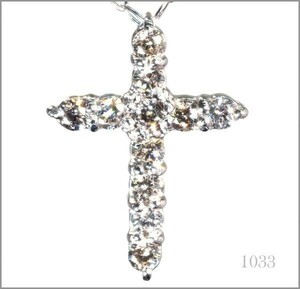 【格安】ダイヤモンド ネックレス クロス PT850 プラチナ製品 国内生産 2211