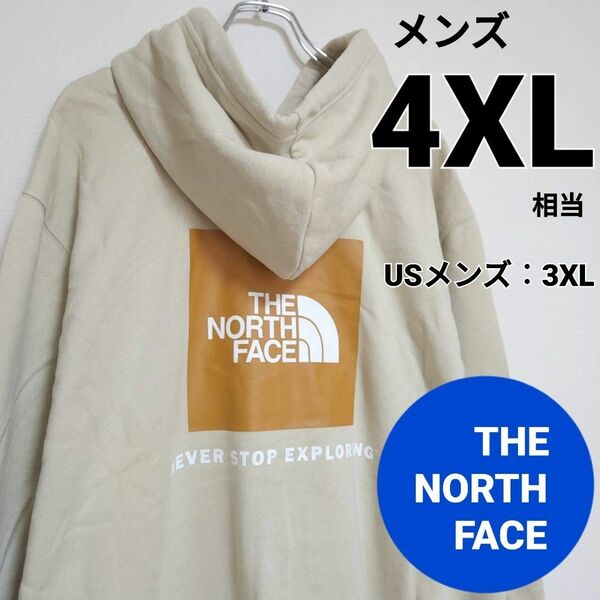 THE NORTH FACE　ノースフェイス　ボックスロゴ パーカー 4XL相当 スクエアロゴ 　グラベル