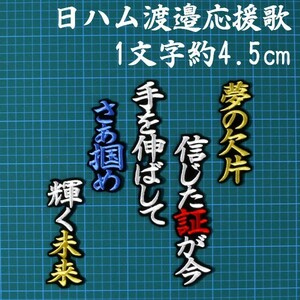 送料無料 渡邉 応援歌 白赤金/黒 刺繍 ワッペン 日本ハム ファイターズ 日ハム ユニフォーム に