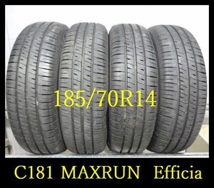 【C181】T0103114 送料無料・代引き可 店頭受取可 2022年製造 約8.5部山 ◆MAXRUN Efficia◆185/70R14◆4本