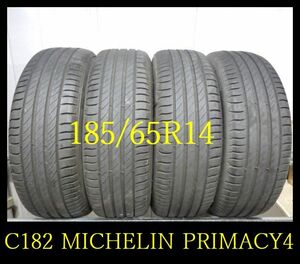 【C182】FK0003104 送料無料・代引き可 店頭受取可 2021年製造 約7部山◆MICHELIN PRIMACY4◆185/65R15◆4本