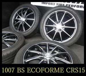 ホ夏【1007】o FK4203074◆BS ECOFORME CRS15◆15x4.5J 4穴 PCD100 +45◆2022年 DUNLOP 165/55R15◆4本◆軽自動車全般 など