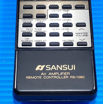 (送料 ￥230) SANSUI AVアンプ AU-7500用リモコン　型番 RS-1380 通電確認済み【訳アリ】_画像4