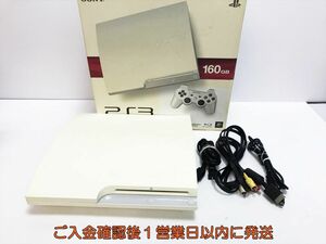 【1円】PS3 本体 セット CECH-3000A ホワイト 160GB ゲーム機本体 SONY 初期化/動作確認済み 黄ばみ有 G05-220ym/G4