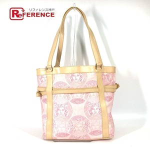  beautiful goods VERSACE Versace mete.-sa pouch attaching shoulder bag shoulder .. tote bag Pink Lady -s[ used ]