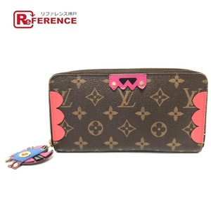 LOUIS VUITTON ルイヴィトン M61364 ジッピー ウォレット トーテム ウォレット モノグラム 長財布 ブラウン/レッド レディース【中古】