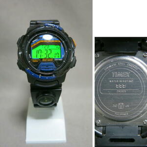 男性用腕時計「TIMEX タイメックス デジタル 腕時計 REEF GEAR 方位磁石 温度 ストップウォチ 電池交換済」