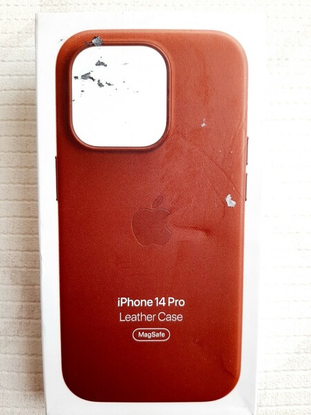 Apple純正 iPhone 14proレザーケース　アンバー　レア　アップル