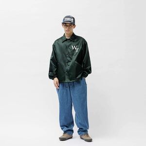 希少★新品本物【緑★L】CHIEF JACKET CTRY SATIN LEAGUE チーフジャケット サテンリーグ アップリケ 正規品 ダブルタップス入手困難 Wtaps