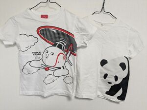 オジコ　無印　 Tシャツ　白　トーマス　パンダ　110　2枚セット