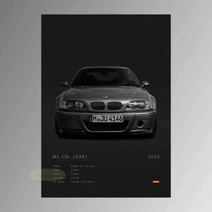 BMW M3 CSL ポスター A4サイズ エンブレムの画像1