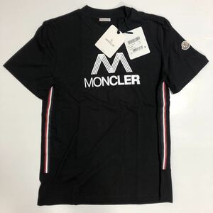 未使用 MONCLER SS TSHIRT モンクレール Tシャツ XLサイズ シャツ XL 正規品 送料無料 ワッペン ブラック × トリコロール カラー シャツ