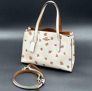 □ 美品【COACH コーチ】花柄 CHARLIE CARRYALL チャーリー キャリーオール レディース ハンドバック 中古品 □