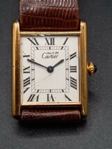 ★Cartier/カルティエ　マストタンク　手巻き　メンズ腕時計　925 白文字盤　ローマン　現状品　0225HA_画像1