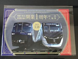 東急電鉄 相模鉄道 相鉄・東急 新横浜線 開業1周年 記念入場券 記念切符