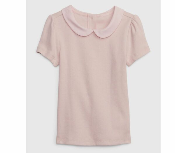 タグ付き未使用　定価2990円位　gap定番品　ラウンドカラーシャツ　ピンク　襟付きTシャツ　2歳表記　2yrs カットソー