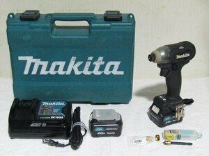 ○makita　マキタ　充電式インパクトドライバ　TD111D　10.8V　バッテリー×2　充電器あり　ブラック　ミニホールソーおまけ　 O.03.23.E