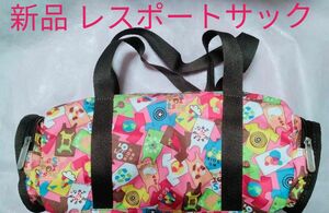 未使用 レスポートサック ミニ ボストンバッグ トートバッグ ハンドバッグ ポップ柄Tシャツタンクトップ柄 LeSportsac