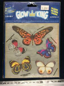 GLOW KING STICKERS ステッカー シール 立体の蝶々 3D バタフライ グロー ダーク GLOW IN THE DARK スペイン直輸入 暗闇で光るシール 珍品