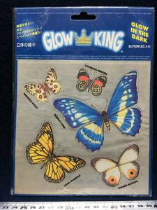 GLOW KING STICKERS ステッカー シール 3D バタフライ 立体の蝶々 グロー ダーク GLOW IN THE DARK スペイン直輸入 暗闇で光るシール 珍品