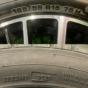 函館発☆最落なし!【社外ホイール☆15インチセット】15×4.5 PCD100 4穴 OFF45 economist 165/55R15 夏タイヤ付きの画像8