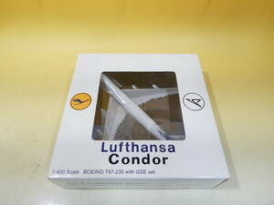 【中古】航空機　1/400　BOEING　ボーイング　747-230　with GSE set　Lufthansa Condor　【模型】J4 S746