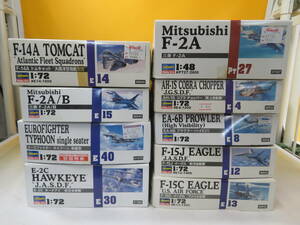 【ジャンク扱い】ハセガワ　戦闘機プラモデルまとめ⑤ 9点セット　E-2Cホークアイ航空自衛隊 等　未組立　1円～　J5 T139