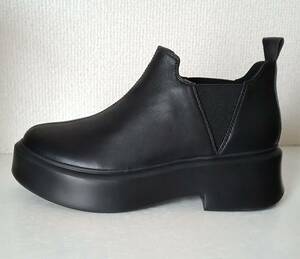 F92[ новый товар 16,000 иен ] толщина низ обувь толщина низ обувь обувь кожа обувь 23cm черный чёрный кожа обувь толщина низ Loafer толщина низ кожа кожа кожа обувь 