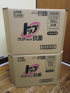 【未開封】LION トップ クリアリキッド つめかえ用 350g×24本　×　2箱