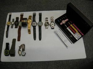 ★腕時計おまとめ/CITIZEN・CORUM・TECHNOS・SKAGEN・NIXON・Swatch・SCRIPT・SNOOPY・Minnie Mouse 他/計15個/クォーツ/ジャンク品扱い★