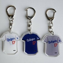 3点セット　新品　MLB　大谷翔平　ロサンゼルス ドジャース　野球　ユニフォームキーホルダー　メジャーリーグ　アクリル　Dodgers_画像2