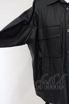 CIVARIZE / PUレザーオーバーサイズミリタリーシャツ F ブラック O-24-02-29-057-CI-sh-YM-OS_画像2