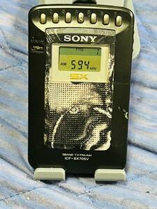 SONY ソニー ICF-SX705V FM/AM　PLLシンセサイザーラジオ ワイドFM対応 ポケットラジオ ★稼動品