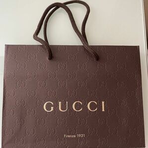 GUCCI 紙袋 ショッパー ロゴ ブラウン