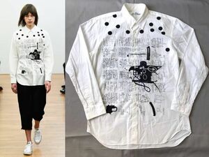 18AW コレクション COMME des GARCONS SHIRT Jean-Michel Basquiat ジャン ミシェル バスキア プリントシャツ size:M/長袖シャツ トップス