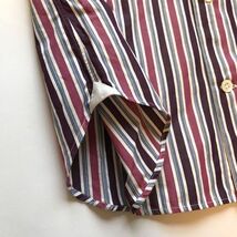 【美品】Giannetto ジャンネット SLIM FIT ストライプ ホリゾンタルカラー シャツ size:XS パープル系 /長袖 ドレスシャツ カッタウェイ_画像5