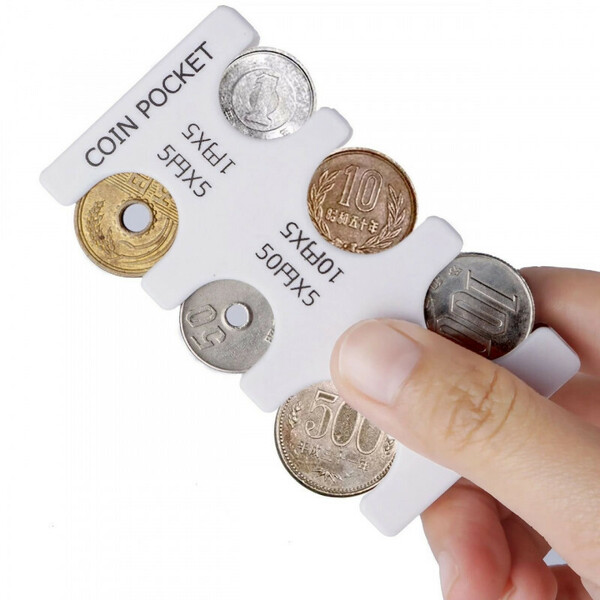 コインホルダー　ホワイト　コインケース　財布　小銭入れ　収納　硬貨　コンパクト