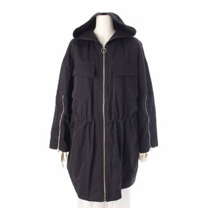 【ステラマッカートニー】Stella McCartney　20SS 袖ロゴ ジップアップ フード コート 599855 ブラック 38 【中古】【正規品保証】197244