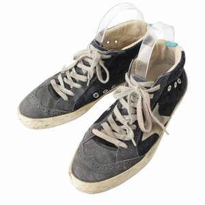 【ゴールデングース】GOLDEN GOOSE MIDSTAR ミッドスター ユーズド加工 デニム ローカット スニーカー ブラック【中古】201114