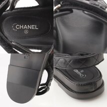【シャネル】Chanel　17P マトラッセ ココマーク ラムスキン ベルクロ コンフォートサンダル ブラック 38 S【中古】199077_画像7