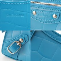 【バレンシアガ】Balenciaga ネオクラシックシティ ミニ クロコ型押し レザー 2wayハンドバッグ ブルー【中古】198652_画像7