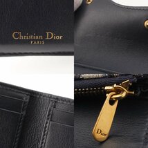 【ディオール】DIOR　サドル オブリーク キャンバス コンパクトウォレット 三つ折り財布 ネイビー 【中古】【正規品保証】198333_画像6