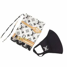 【ルイヴィトン】Louis Vuitton ユニセックス マスクマイユ マスクカバー ポリアミド ブラック 未使用【中古】203162_画像1