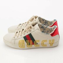 【グッチ】Gucci　ロゴ メタリック エース ローカットスニーカー 525268 ホワイト 37 1/2 【中古】【正規品保証】202788_画像3