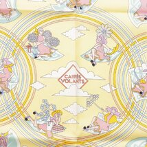 【エルメス】Hermes　カレ70 シルクスカーフ CARRES VOLANTS 空飛ぶカレ イエロー 【中古】【正規品保証】201245_画像6