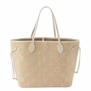 【ルイヴィトン】Louis Vuitton モノグラム ネヴァーフルMM バイ ザ プール トートバッグ ベージュ×ホワイト 未使用【中古】191997